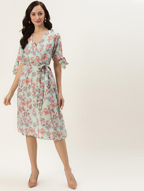 tie front floral maternity wear dress - 18027216 - Very Small Image - 1