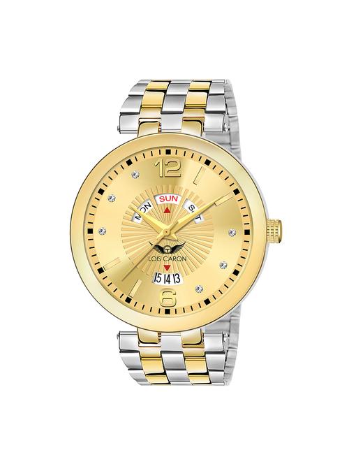 original gold plated & two tone day & date functioning watch for boys analog watch - 18027334 - Very Small Image - 1