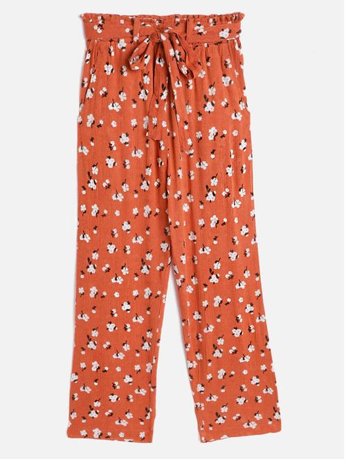 orange viscose casual trouser - 18027426 - Very Small Image - 1