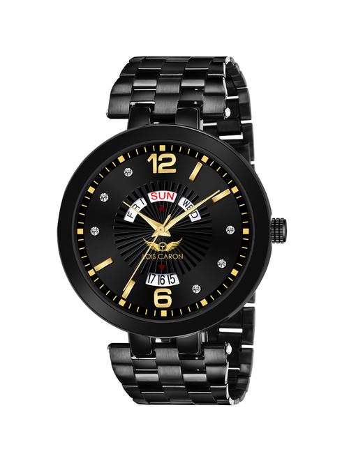 original black plated day & date functioning analog watch - 18027477 - Very Small Image - 1