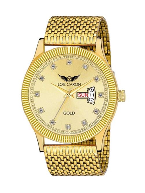 gold plated day & date functioning analog watch - 18028415 - Very Small Image - 1