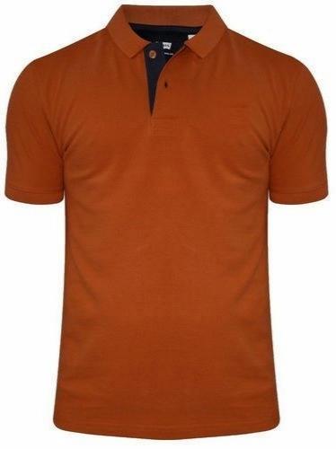 orange colour collar tshirt - 18028633 - Very Small Image - 1
