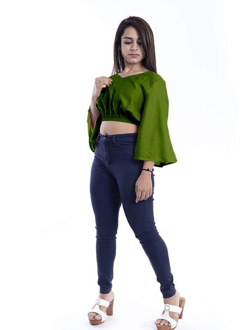 cotrel women crop top rayon - 18028700 - Very Small Image - 1
