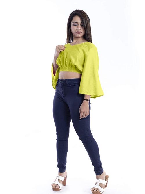 cotrel women crop top rayon - 18028720 - Very Small Image - 1