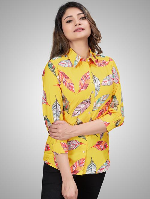 curved hem printed shirt - 18029093 - Very Small Image - 1