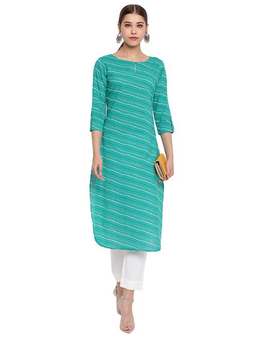 leheriya straight kurta - 18029204 - Very Small Image - 1