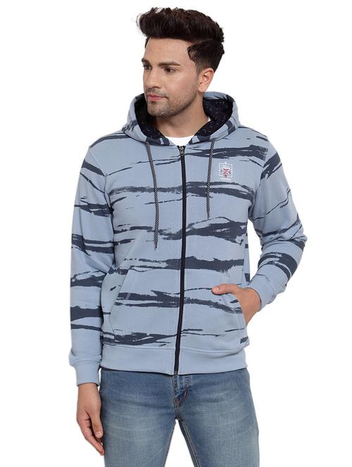 light blue cotton front print sweatshirt - 18029352 - Very Small Image - 1
