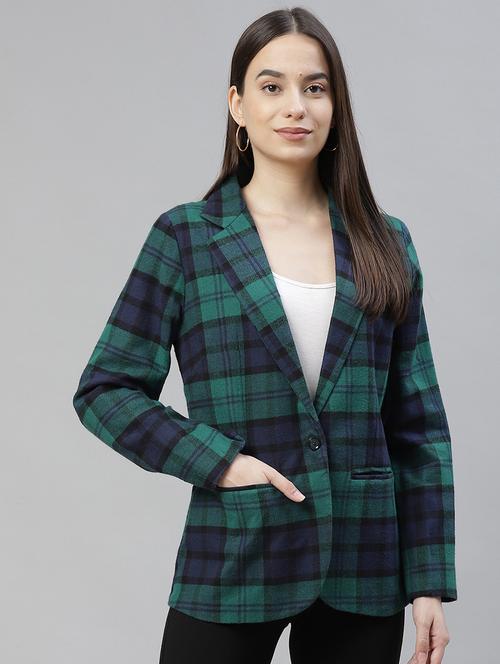 lapel neck checkered formal blazer - 18029742 - Very Small Image - 1