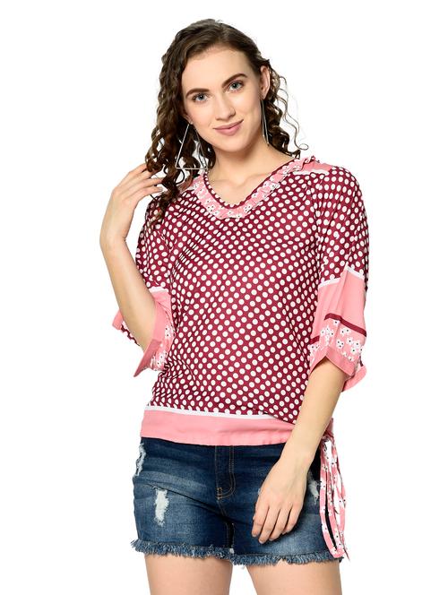 v-neck printed top - 18029933 - Very Small Image - 1