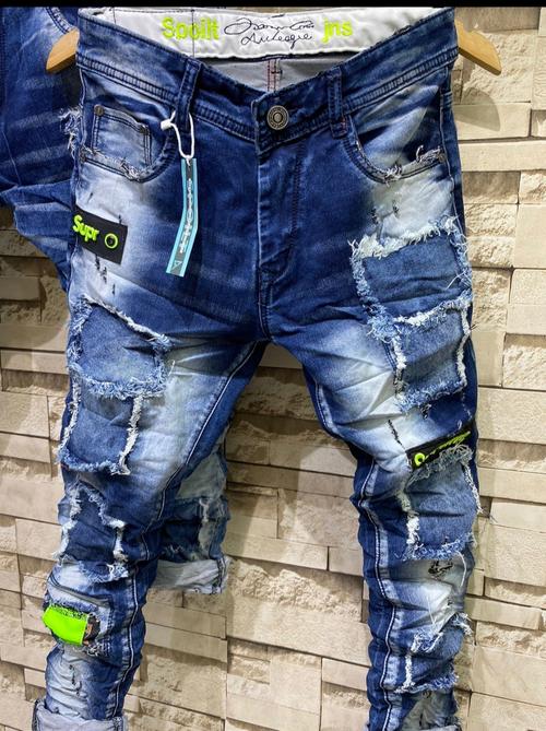 blue khadi cotton jeans - 18030111 - Very Small Image - 1