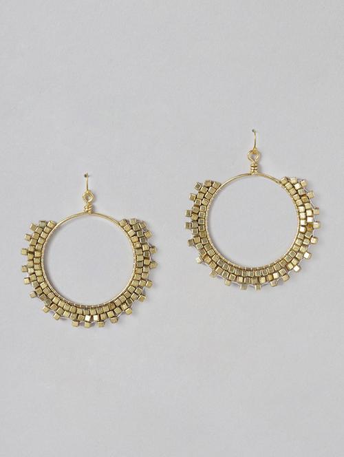 gold metal drop earring - 18030208 - Very Small Image - 1