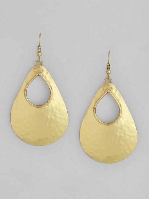 gold-toned teardrop shaped drop earrings - 18030247 - Very Small Image - 1