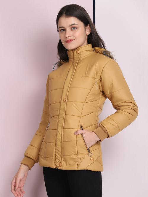 hooded neck quilted jacket - 18030401 - Very Small Image - 1