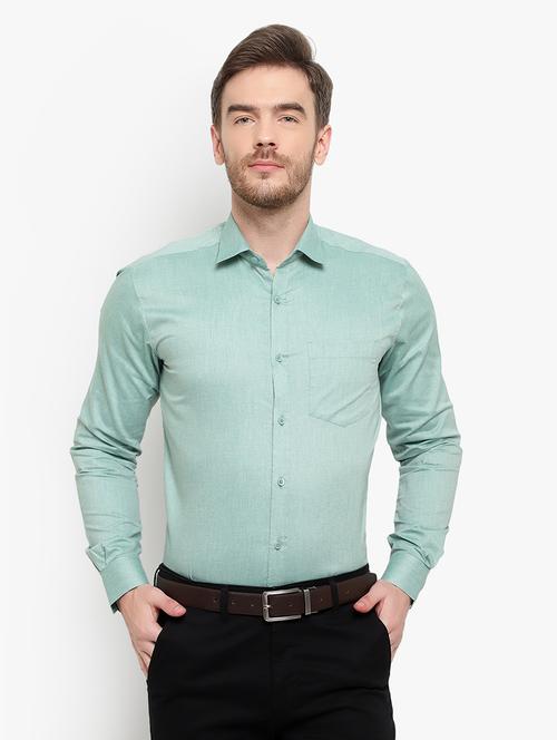 green solid formal shirt - 18030707 - Very Small Image - 1