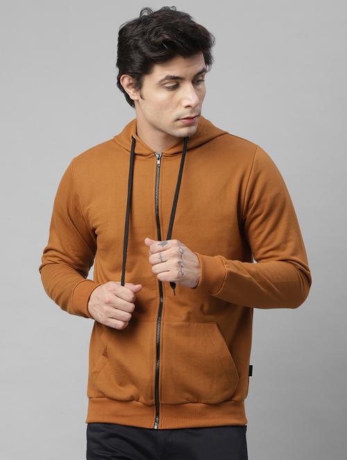 brown solid casual jacket - 18030783 - Very Small Image - 1