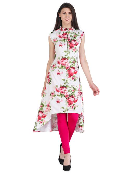 floral high-low kurta - 18031181 - Very Small Image - 1