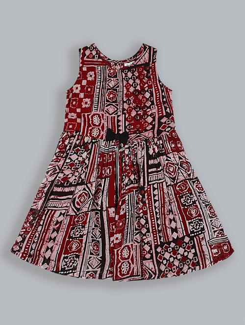 girls round neck sleeveless frock - 18031456 - Very Small Image - 1