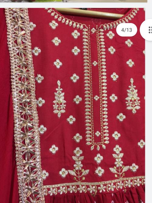kurta dupatta palazo - 18031466 - Very Small Image - 1