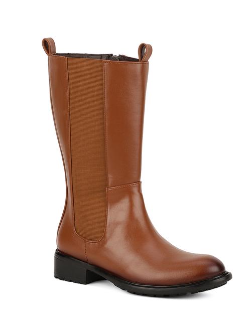 tan faux leather calf boots - 18031550 - Very Small Image - 1