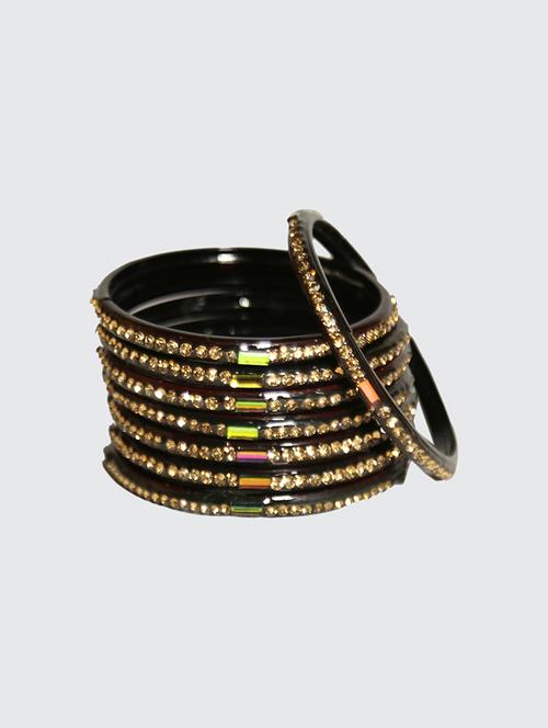 handmade glass black bangles set of 8 - 18031722 - Very Small Image - 1