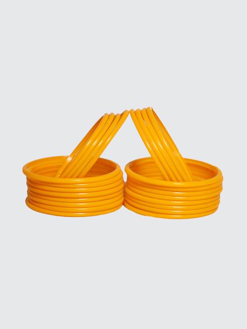 plain glass haldi bangles set of 24 - 18031863 - Very Small Image - 1