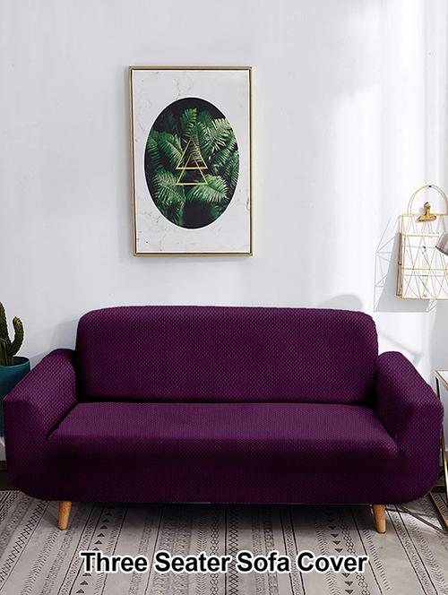 three seater sofa cover jacquard fabric - 18031938 - Very Small Image - 1