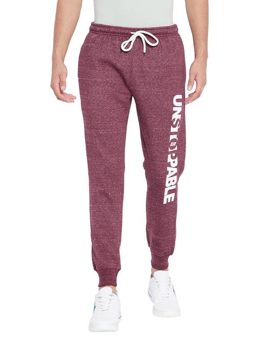 red printed full length track pant - 18032217 - Very Small Image - 1