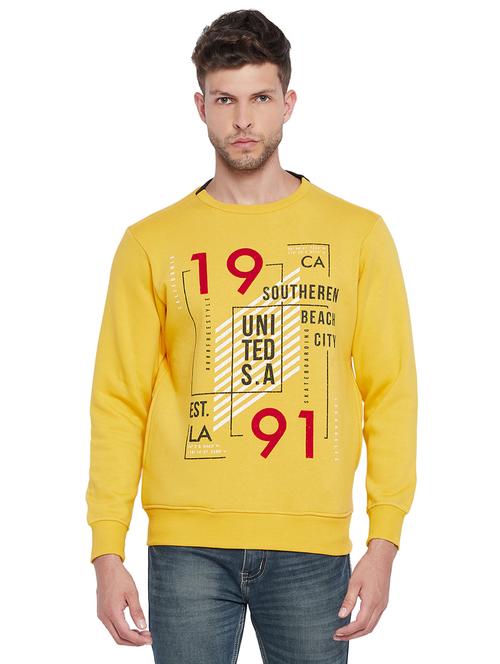 yellow front print sweatshirt - 18032242 - Very Small Image - 1