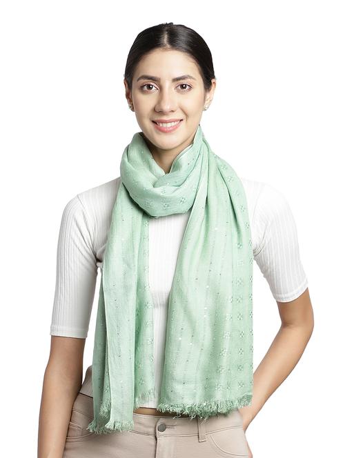 green embellished stole - 18032283 - Very Small Image - 1