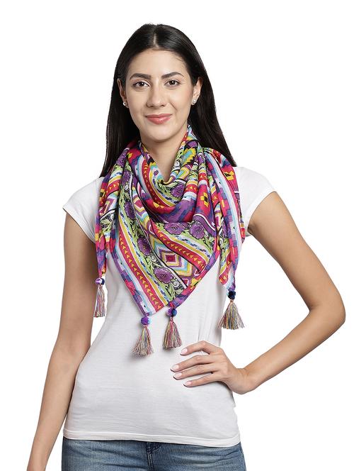 purple printed stole - 18032284 - Very Small Image - 1