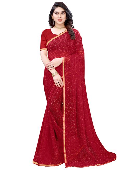 floral printed saree with blouse - 18032523 - Very Small Image - 1