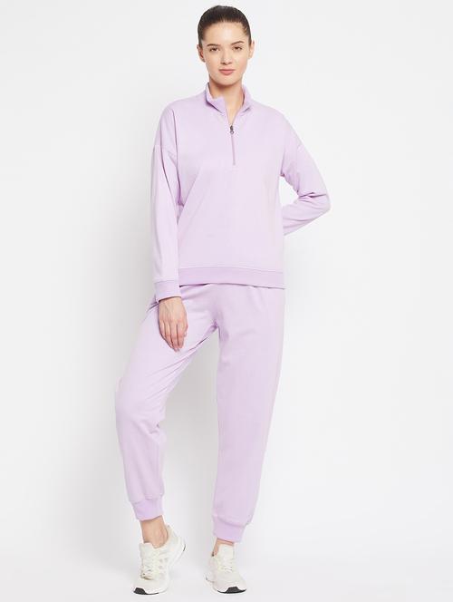 lilac solid track suit set - 18032653 - Very Small Image - 1