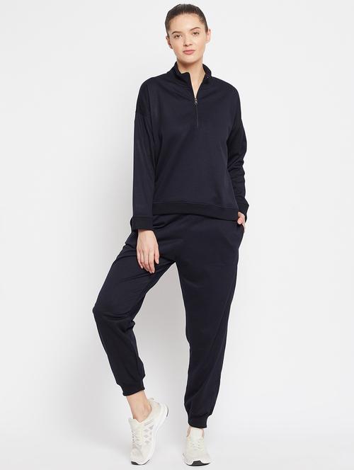 navy blue solid track suit set - 18032657 - Very Small Image - 1
