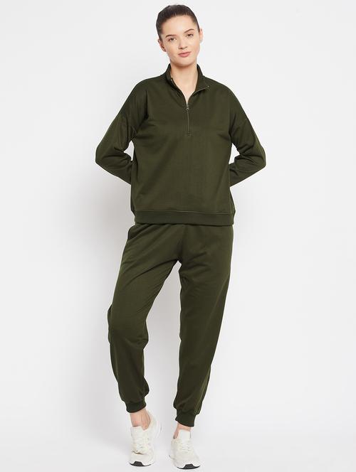 olive solid track suit set - 18032659 - Very Small Image - 1
