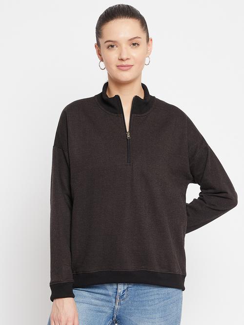 high neck solid sweatshirt - 18032685 - Very Small Image - 1