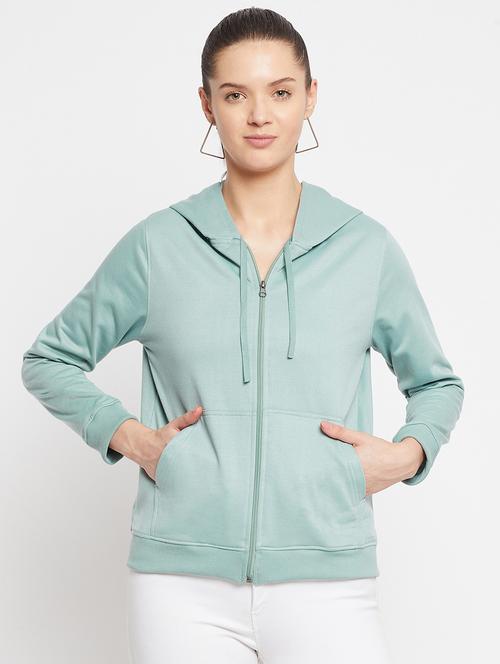 hooded neck solid sweatshirt - 18032703 - Very Small Image - 1