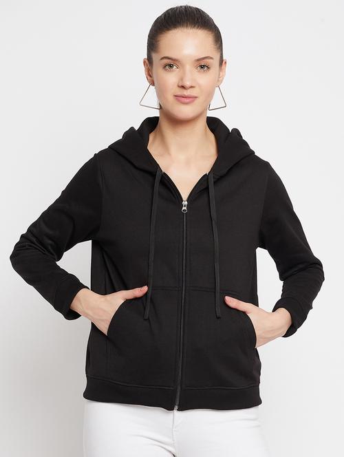 hooded neck solid sweatshirt - 18032704 - Very Small Image - 1