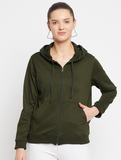 hooded neck solid sweatshirt - 18032707 - Very Small Image - 1