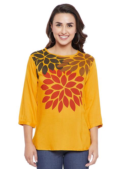 round neck printed top - 18032784 - Very Small Image - 1