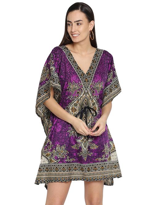 v-neck printed kaftan - 18032919 - Very Small Image - 1