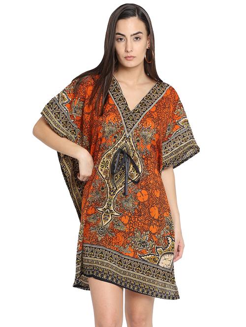 v-neck printed kaftan - 18032921 - Very Small Image - 1