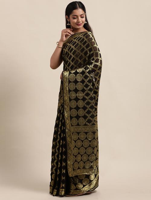 self design woven saree with blouse - 18032971 - Very Small Image - 1