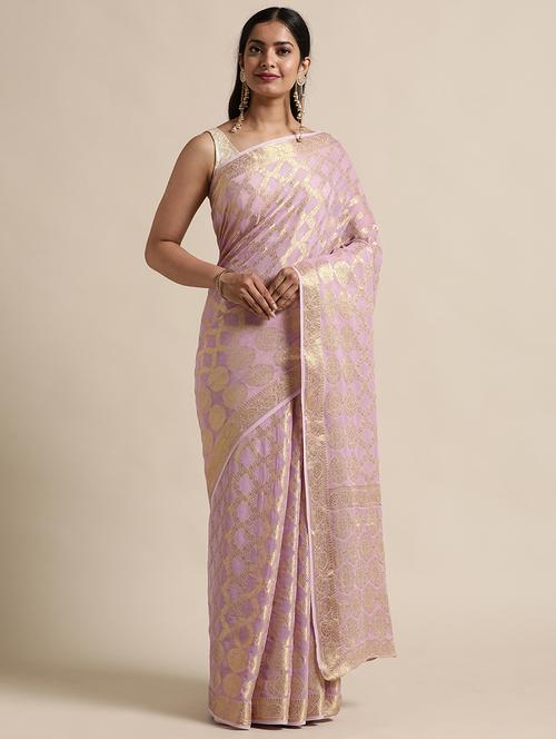 zari work woven saree with blouse - 18032972 - Very Small Image - 1