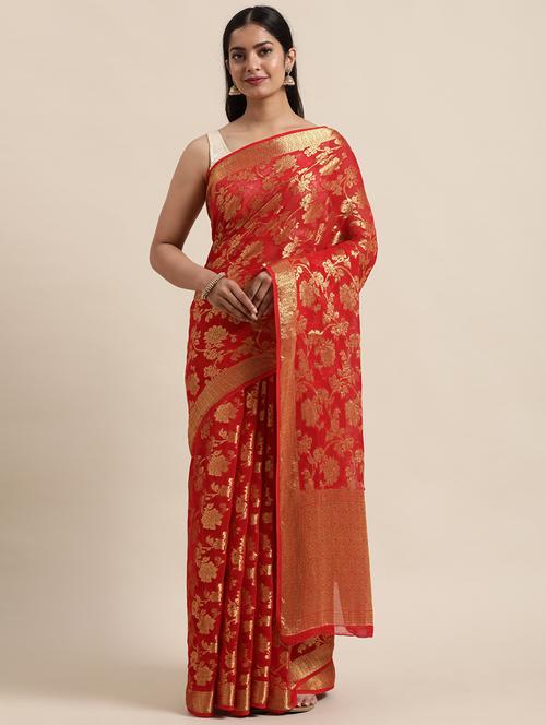 zari work woven saree - 18032977 - Very Small Image - 1