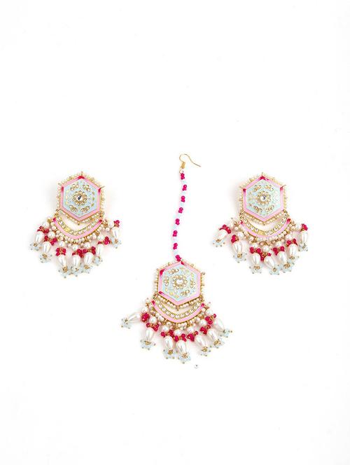 pink embellished earring - 18033999 - Very Small Image - 1