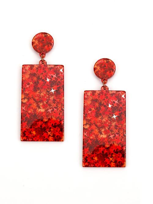 red geometric earring - 18034015 - Very Small Image - 1