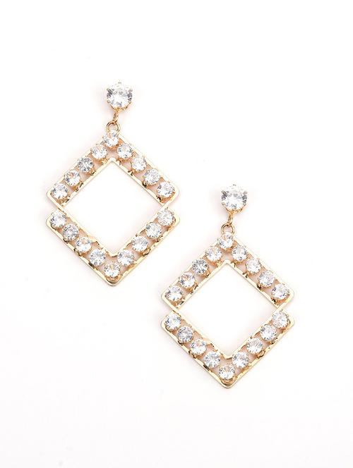 gold metal drop earring - 18034037 - Very Small Image - 1