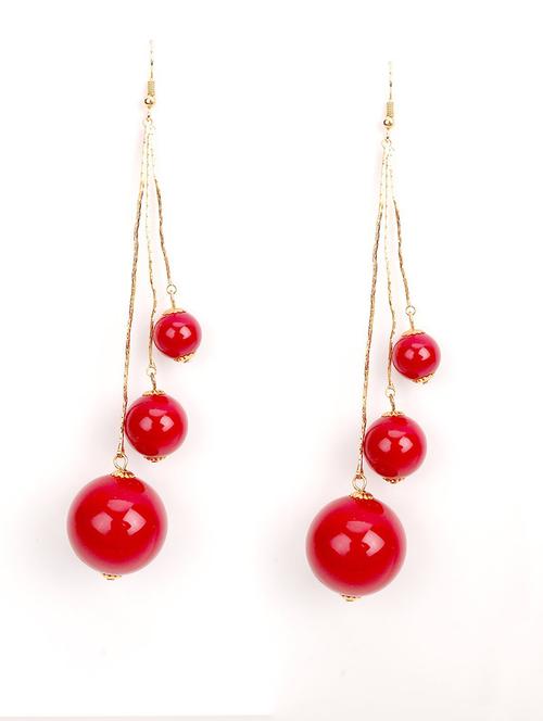 red embellished earring - 18034040 - Very Small Image - 1