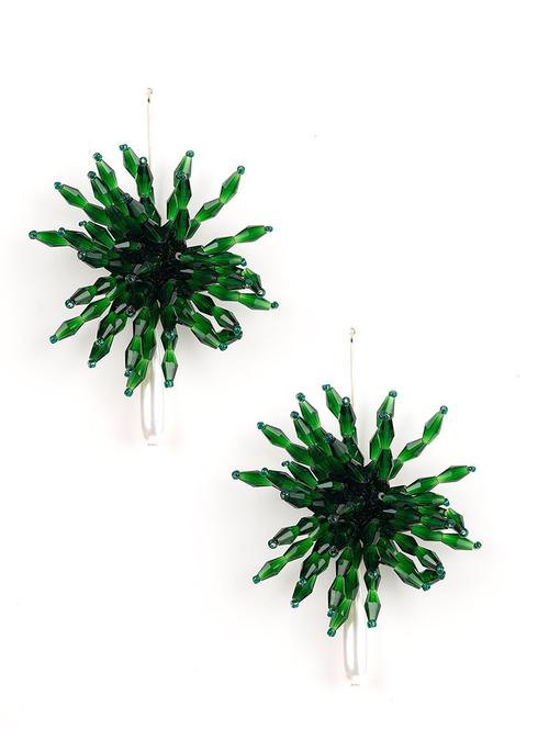 green metal drop earring - 18034068 - Very Small Image - 1