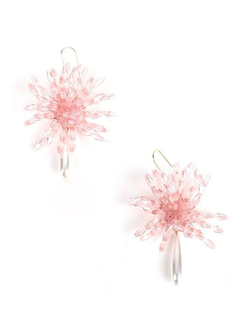 pink metal drop earring - 18034070 - Very Small Image - 1